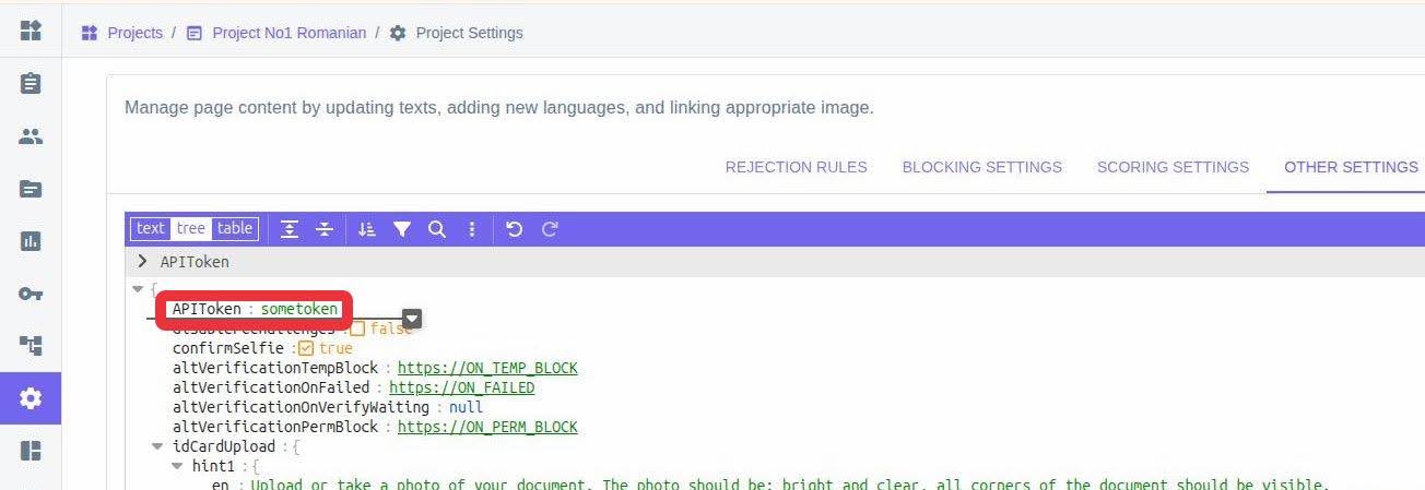 API Token variable sample