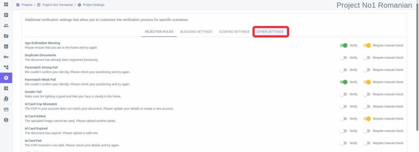 Other settings location